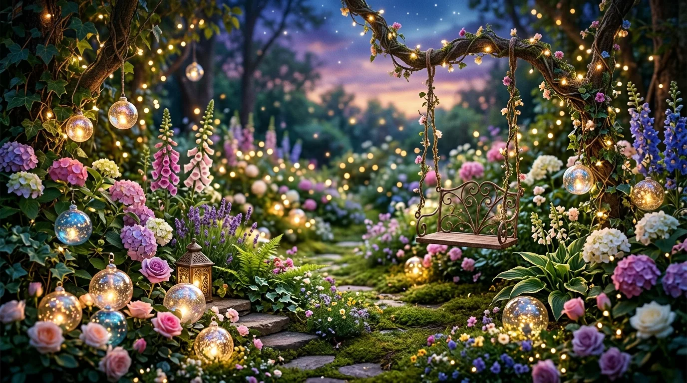 Layer plants with different heights for a richer scene inspiration for a fairy garden.